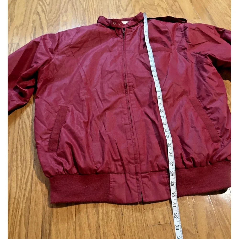 VTG Field Stream Burgundy Bomber Coat Plaid Lined Mens 2XLT Racer Jacket